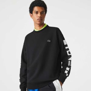 Lacoste Loose Fit Reflective Print Mustat | JLS-432957