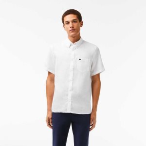 Lacoste Lyhyt Sleeve Linen Valkoinen | RNT-951260
