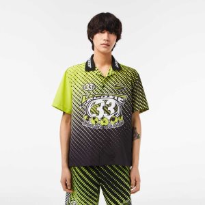 Lacoste Lyhyt Sleeve Ombre Checkerboard Print Keltainen Mustat | CEZ-268093