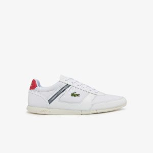 Lacoste Menerva Urheilu Nahkaiset Accent Valkoinen Punainen | EFY-591480