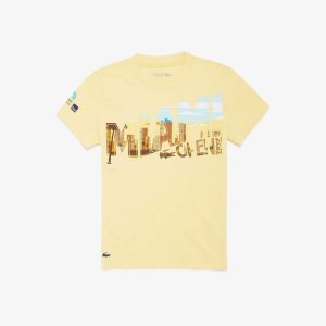 Lacoste Miami Open Miami Graafinen T-shirt Keltainen | QDF-867150