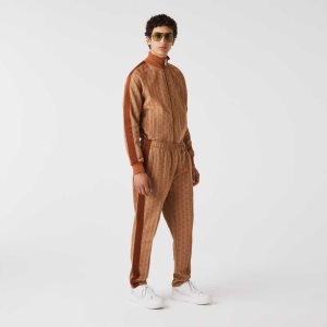 Lacoste Monogram Print Beige Ruskea | JQS-849315