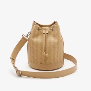 Lacoste Monogram Print Bucket Beige | YZP-172468