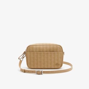 Lacoste Monogram Zip Crossover Beige | PGO-384965