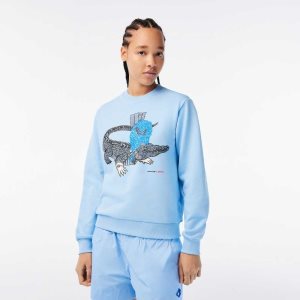 Lacoste Netflix Loose Fit Organic Puuvilla Fleece Sininen | RZQ-105634