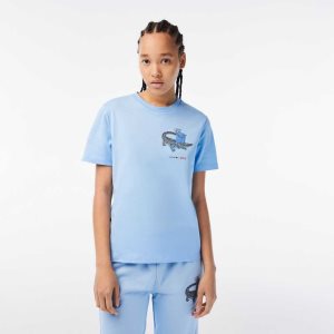 Lacoste Netflix Organic Puuvilla Jersey T-Shirt Sininen | QNT-189302