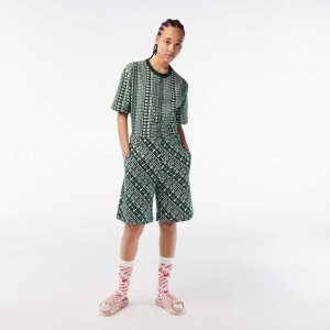 Lacoste Netflix Organic Puuvilla Print Vihreä Valkoinen | TUV-940253
