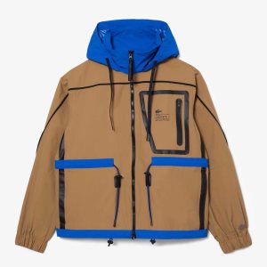 Lacoste Nylon Windbreaker Ruskea Sininen | LBF-209637