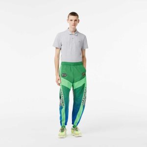 Lacoste Ombre Checkerboard Print Track Pants Vihreä Sininen | CRS-358792