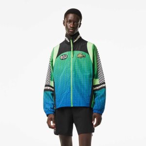 Lacoste Ombre Checkerboard Print Track Vihreä Sininen | VPW-345176