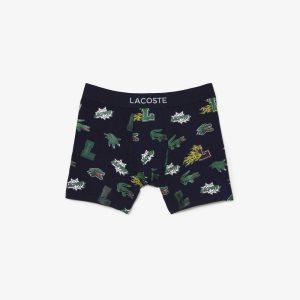 Lacoste Organic Puuvilla Bokserin Brief Laivastonsininen Sininen Valkoinen | SME-648902