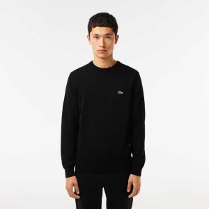 Lacoste Organic Puuvilla Crew Neck Mustat | JHZ-518940