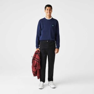 Lacoste Organic Puuvilla Gabardine Chinos Mustat | OCY-942671