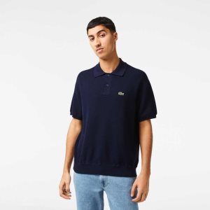 Lacoste Organic Puuvilla Polo Neck Laivastonsininen Sininen | YVU-190857