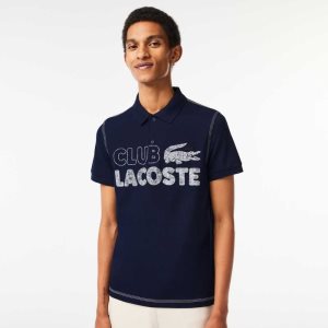 Lacoste Organic Puuvilla Printed Laivastonsininen Sininen | OFP-364178
