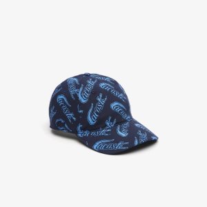 Lacoste Organic Puuvilla Vintage Print Laivastonsininen Sininen Sininen | UIA-514869