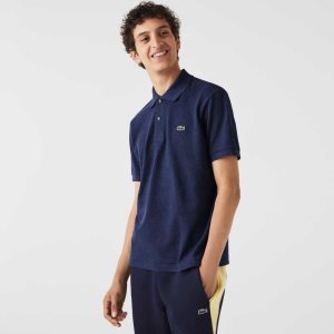 Lacoste Original L.12.12 Heathered Petit Pique Puuvilla Sininen | HWA-731089