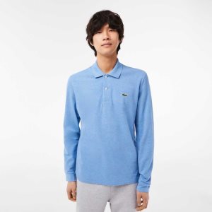 Lacoste Original L.12.12 Long Sleeve Heathered Puuvilla Sininen | AOM-716208