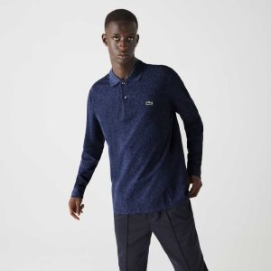 Lacoste Original L.12.12 Long Sleeve Heathered Puuvilla Sininen | KTE-920713