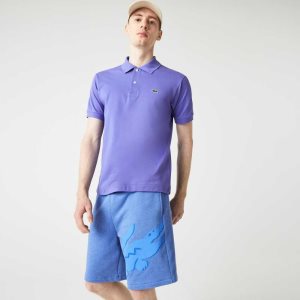 Lacoste Oversized Crocodile Print Organic Puuvilla Fleece Sininen | OBM-716432