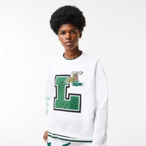Lacoste Oversized Print And Branded Valkoinen | NVC-245806