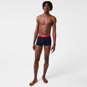 Lacoste Pack Of 3 Navy Vapaa-ajan Bokserin Briefs With Contrasting Waistband Laivastonsininen Sininen Vihreä Punainen Laivastonsininen Sinine | CYK-163859