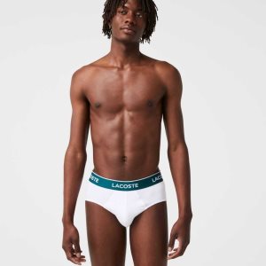 Lacoste Pack Of 3 Vapaa-ajan Briefs Mustat Valkoinen Harmaat | ZQI-251034