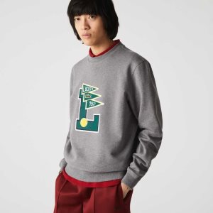 Lacoste Pennants L Badge Puuvilla Fleece Harmaat | NMJ-329416