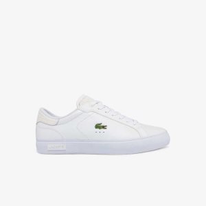 Lacoste Powercourt Burnished Nahkaiset Valkoinen Valkoinen | WOG-412986