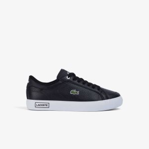 Lacoste Powercourt Nahkaiset Detailed Mustat Valkoinen | JSF-270341