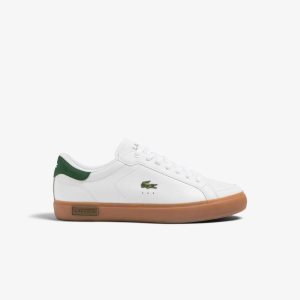 Lacoste Powercourt Nahkaiset Heel Pop Valkoinen | EAU-034821