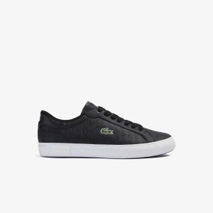 Lacoste Powercourt Nahkaiset Mustat Valkoinen | GDB-628917