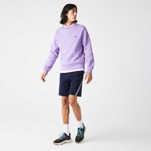 Lacoste Printed Bands Brushed Fleece Laivastonsininen Sininen | BRU-192507