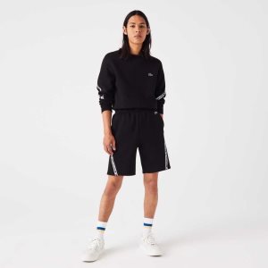 Lacoste Printed Bands Brushed Fleece Mustat | NIQ-093748