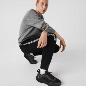 Lacoste Printed Bands Mustat | FAO-182095