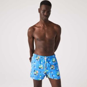Lacoste Printed Built-In Mesh Bokserin Sininen Valkoinen | KXL-834067