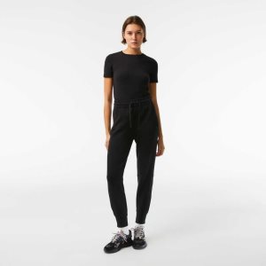 Lacoste Puuvilla Jersey Trackpants Mustat | VTP-603142