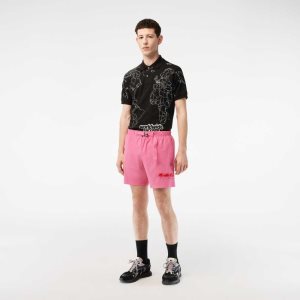 Lacoste Quick-Dry Logo Stripe Pinkki | DKV-318497