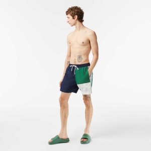 Lacoste Recycled Polyester Colorblock Laivastonsininen Sininen Vihreä Valkoinen | DIE-321470