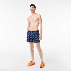 Lacoste Recycled Polyester Print Laivastonsininen Sininen Sininen | VSZ-135486