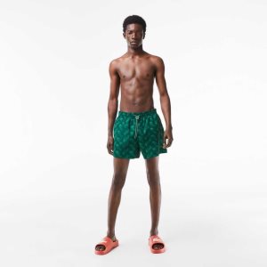 Lacoste Recycled Polyester Print Vihreä Khaki Vihreä | YSQ-614325