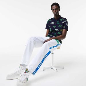 Lacoste Regular Fit Crocodile Print Laivastonsininen Sininen Valkoinen | SAY-986125