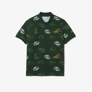 Lacoste Regular Fit Crocodile Print Vihreä Valkoinen | CKI-570182