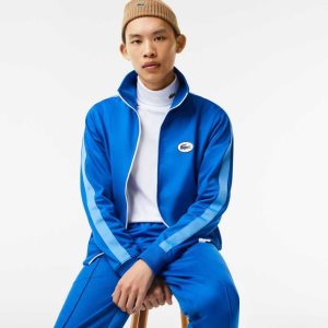 Lacoste Regular Fit High-Neck Pique Zip Sininen | ZJC-157869