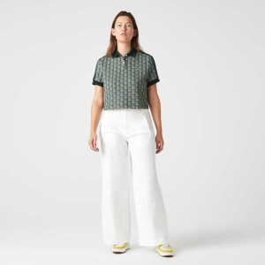 Lacoste Regular Fit Monogram Print Vihreä Beige | MQF-508649