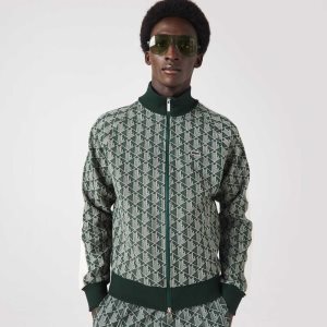 Lacoste Regular Fit Monogram Print Zip Vihreä Beige | ZCK-809261