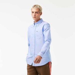 Lacoste Regular Fit Oxford Puuvilla Sininen | JAI-932417