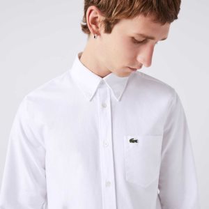Lacoste Regular Fit Oxford Puuvilla Valkoinen | RSN-102547