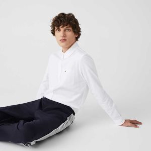 Lacoste Regular Fit Puuvilla Oxford Valkoinen | SFW-517846