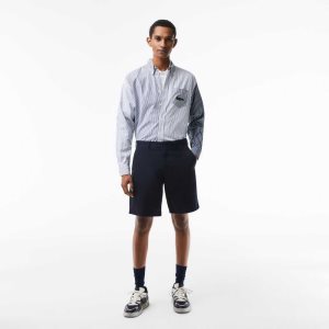 Lacoste Regular Fit Stretch Organic Puuvilla Bermuda Laivastonsininen Sininen | NQO-746028